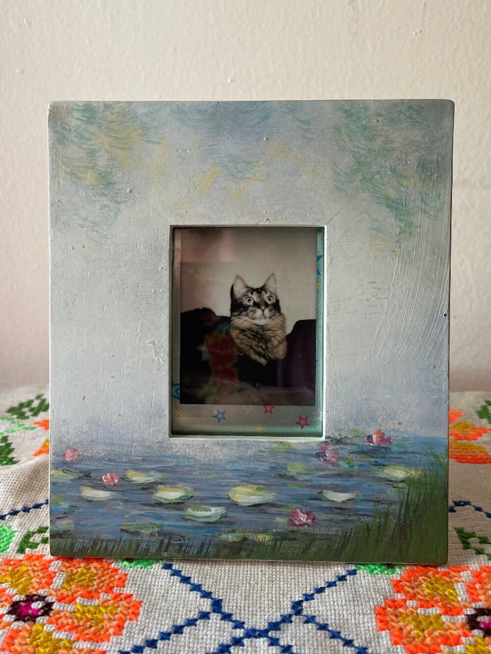Vintage Monet Water Lily Picture Frame 2.5" x 3"